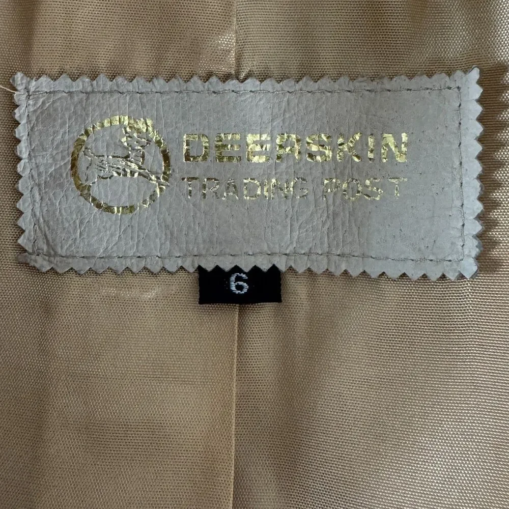 Vintage Deerskin Trading Post Genuine Leather Suede Open Jacket Women's Size 6